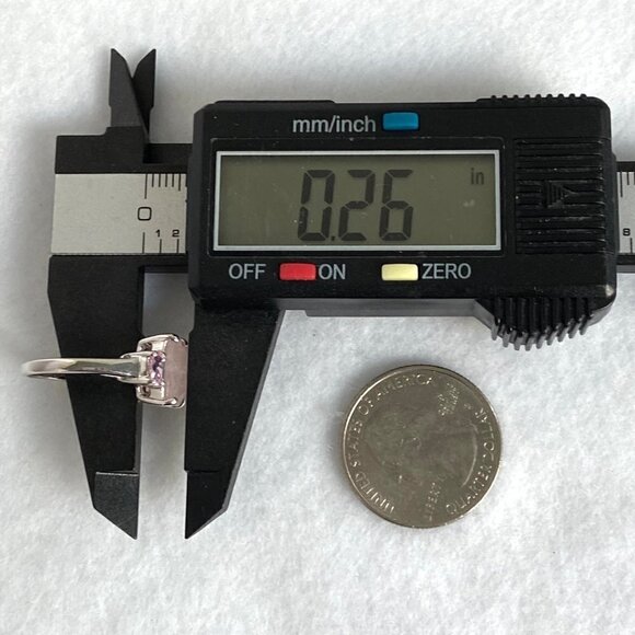 Sterling Silver 925 Thailand Faceted Prong Set Rose Quartz Pink CZ Ring Sz 5.75 - Picture 15 of 16